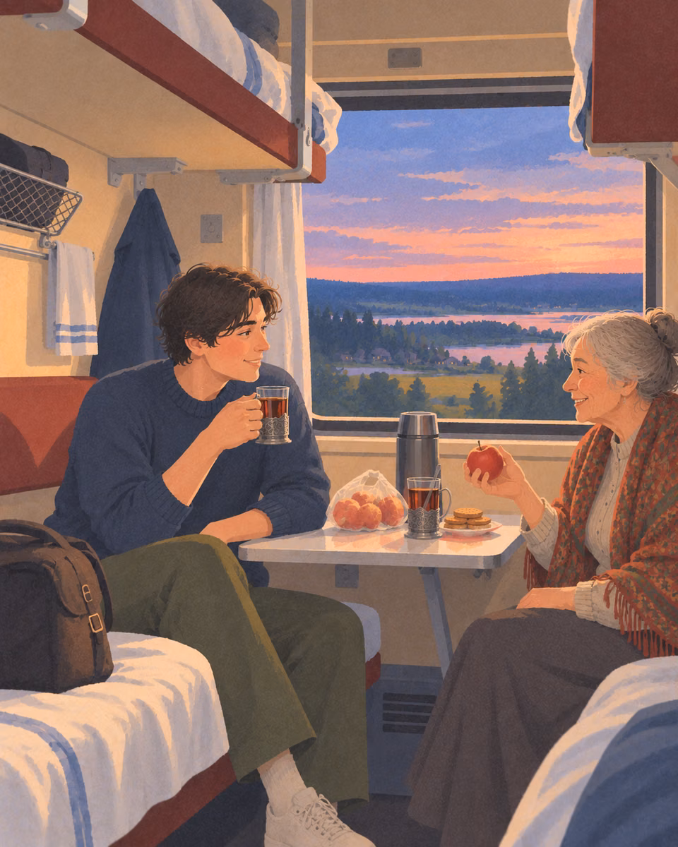 Illustration for First Night in an Open-Plan Sleeper