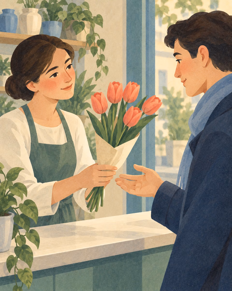 Illustration for Five Tulips for Anya