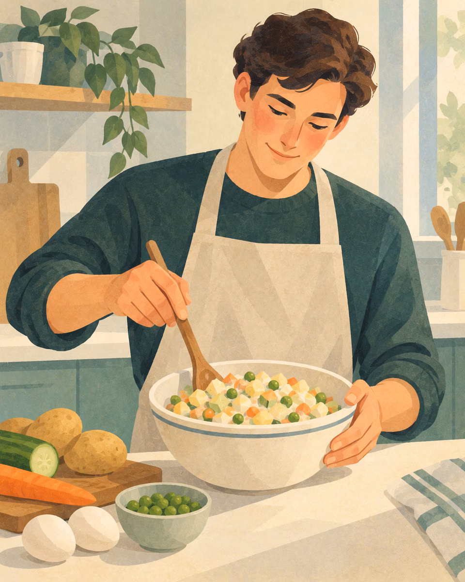 Illustration for My First Olivier Salad