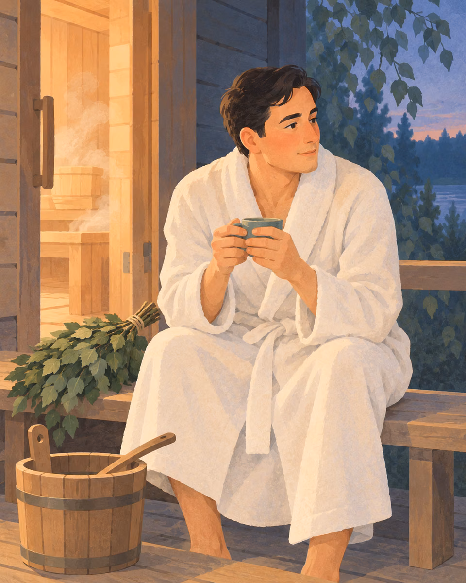 Illustration for At a Russian Banya