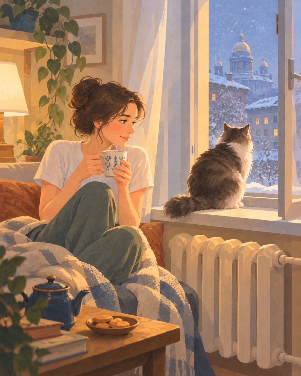 Illustration for Freezing Outside, Hot at Home