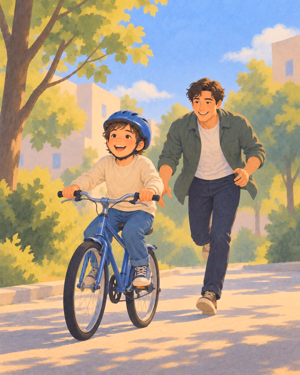 Illustration for Sasha Learns to Ride