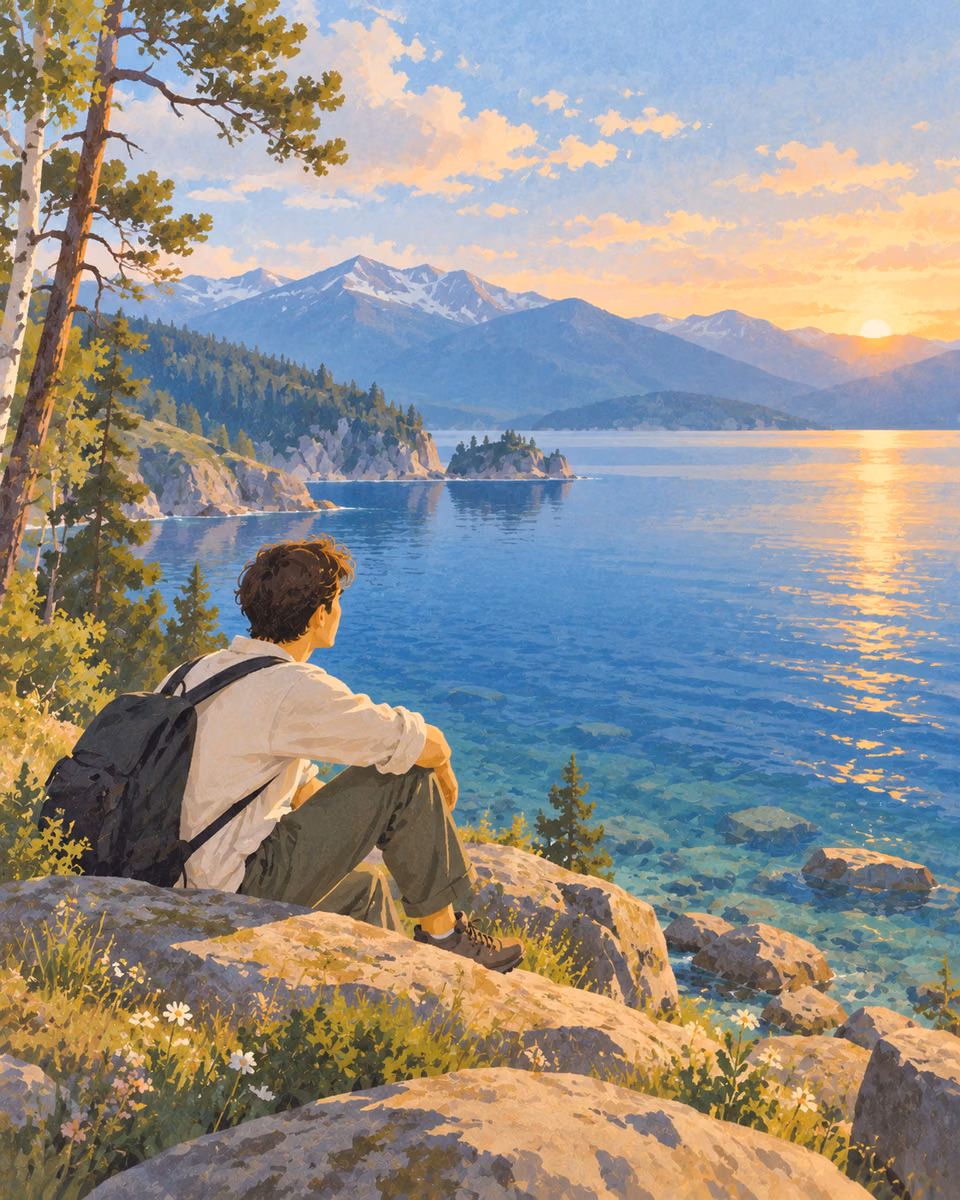 Illustration for A Day at Lake Baikal